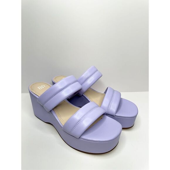BP Raquelle Wedge Sandal Womens Size 8.5 in Purple Slip On Platform - Picture 1 of 9